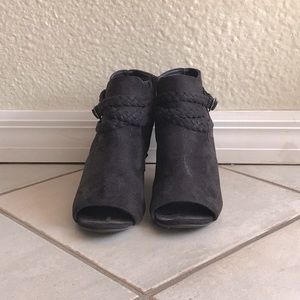 Faux Suede Ankle Bootie Heels